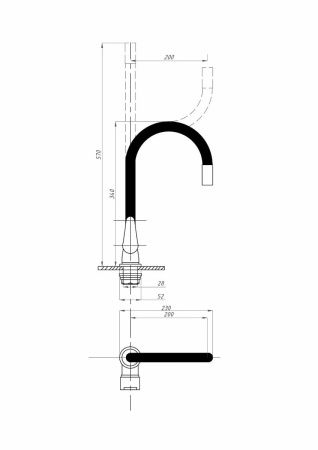 Смеситель для кухни FAUZT FZs-822-BL101 на мойку хром