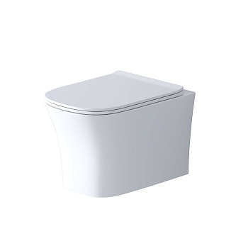 Унитаз подвесной Grossman Style GR-4474S белый глянцевый с сиденьем микролифт безободковый каскадный смыв