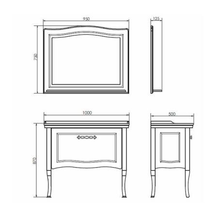 Зеркало Comforty Павия 00004147986CF 100х80 подвесное