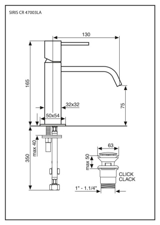 Смеситель Emmevi Siris 47003LA/CR на раковину хром