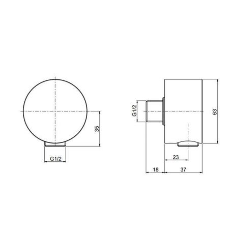 Выпуск для ручного душа с держателем QuadroDesign 207.40AS