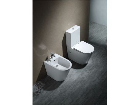 Унитаз напольный с бачком Aquatek ВЕГА AQ2904-00 белый с сиденьем микролифт безободковый каскадный смыв