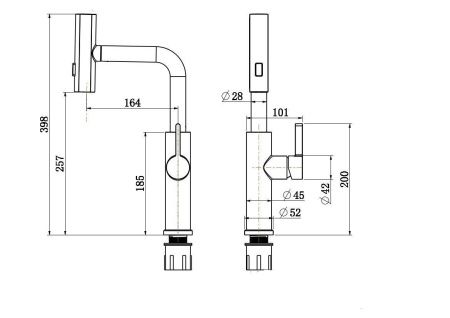 Смеситель для кухни Rush Tinos TI3732-18 на столешницу сатин