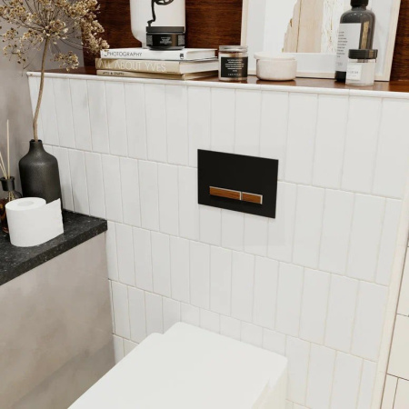 Клавиша смыва механическая Lavinia Boho RelFix 38050602 цвет черный матовый/темное дерево