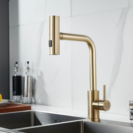 Смеситель для кухни Raffine F203G на мойку золото