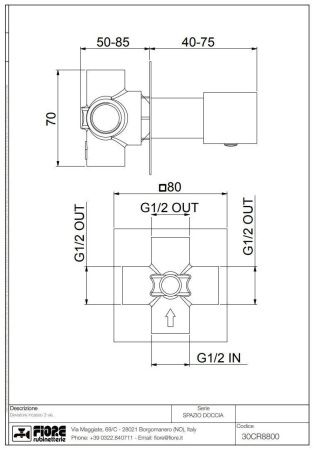 Смеситель Fiore Kube 30CR8800 встраиваемый в стену хром