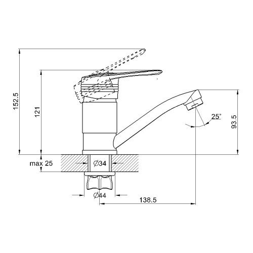 Смеситель для кухни G.Lauf 4G4 4G4-B182 на мойку хром - фото 3