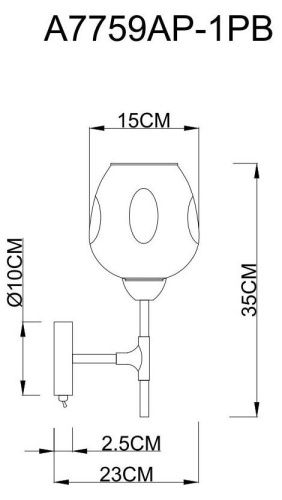 Бра Arte Lamp Yuka (Ыука) A7759AP-1PB - фото 3