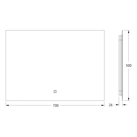 Зеркало в ванную Defesto GLOW DF 2514SH 70х50