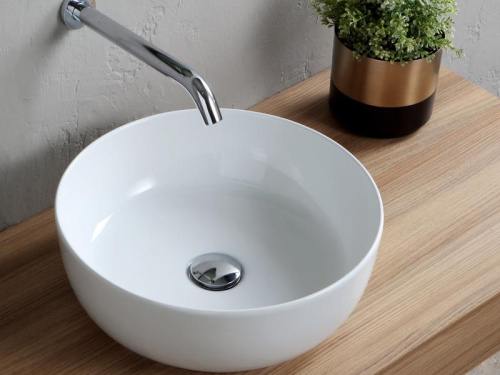 Раковина из санфаянса Scarabeo Glam 1807 39х39 накладная цвет белый - фото 2