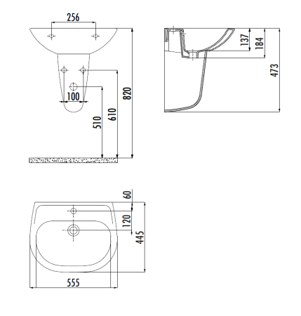 Раковина из сантехнического фарфора Creavit Sedef SD055-00CB00E-0000 60х40 подвесная цвет белый 1 отверстие под смеситель