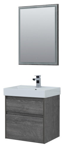 Комплект мебели: тумба с раковиной + зеркало Aquanet Nova Lite 00242920 60,5х45,7х145 напольный/подвесной - фото 3