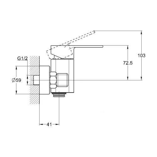 Смеситель для ванны и душа G.Lauf NEB NEB5-A123 настенный хром - фото 3