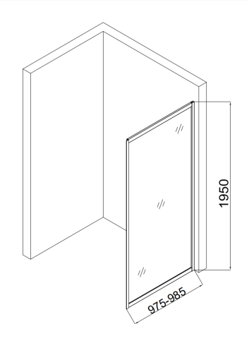 Душевая перегородка Taliente TA-10-1CP 100х195 стекло прозрачное профиль хром глянцевый - фото 4