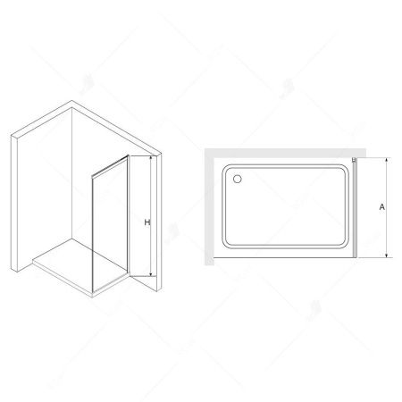 Боковая стенка RGW 34222210-11 100х195 стекло прозрачное профиль хром