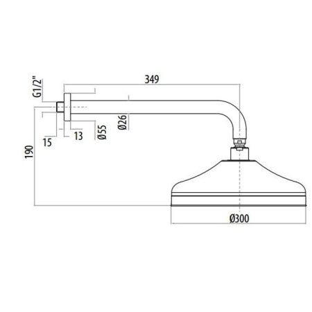Верхний душ Gattoni Programma doccia SFPCL30C0 30х50 хром