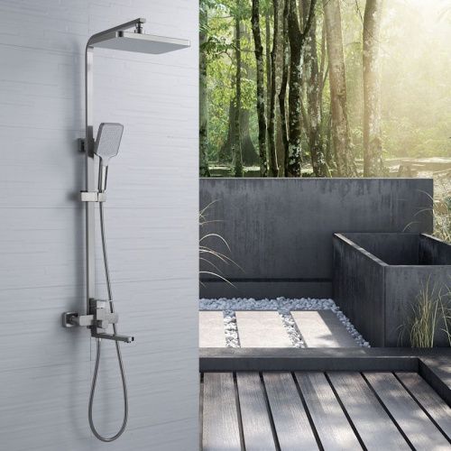 Душевая стойка Shevanik S7036L настенная цвет сатин - фото 3