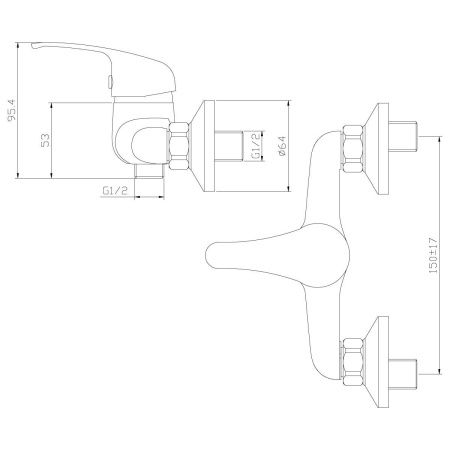 Смеситель для душа Rossinka Y Y35-41 настенный хром