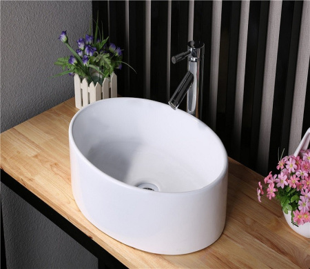 Раковина из санфаянса CeramaLux N9012 50х36 накладная цвет белый