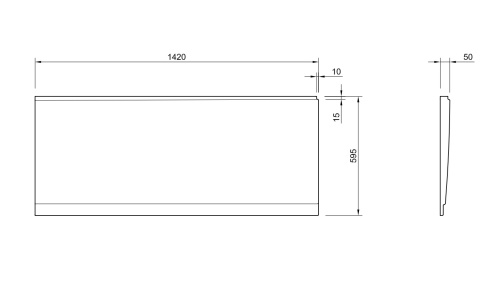 Боковая панель для ванны Cezares PLANE_DUO PLANE_DUO-145-SP-L-W37 - фото 2