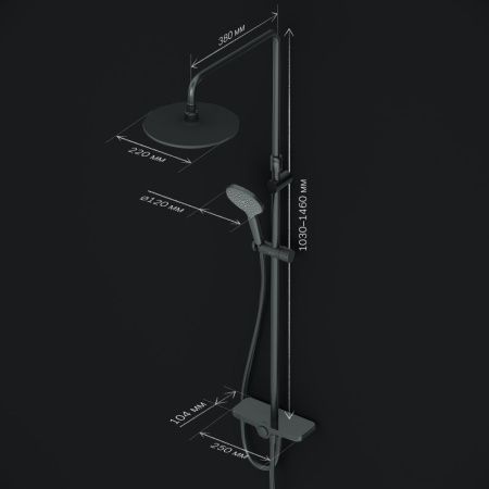 Душевая стойка Am.Pm Like F0780222 настенная цвет черный
