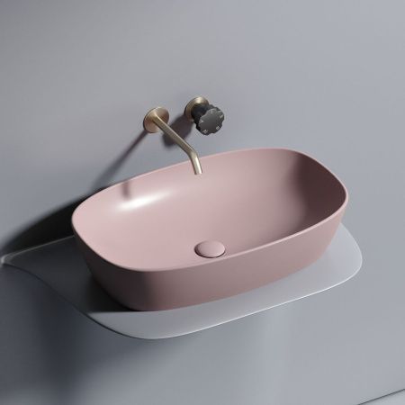 Раковина из сантехнического фарфора Ceramica Nova ELEMENT CN6049MP 60х40 накладная цвет розовый без отверстий под смеситель