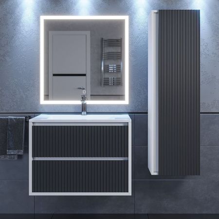 Тумба под раковину Uperwood Next Premium 3930205151 70х50 подвесная цвет серый/белый