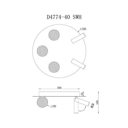 Люстра потолочная iLedex Telescope (Телесцопе) D4774-40 SWH