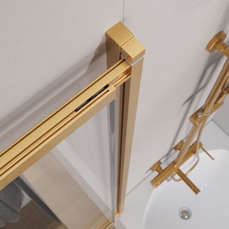 Душевая шторка на ванну Cezares SLIDER SLIDER-VF-11-90/150-C-BORO 90х150 стекло прозрачное профиль золото ориентация универсальная