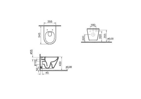 Чаша унитаза подвесная Vitra Integra Round 7041B003-0075 цвет белый без сиденья безободковая каскадный смыв