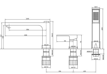 Смеситель BelBagno ROMANO ROM-BVD-CRM на борт ванны хром