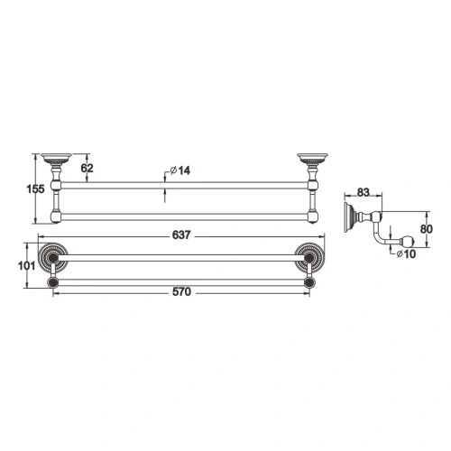 Полотенцедержатель Rose RG14Q RG1427Q - фото 3