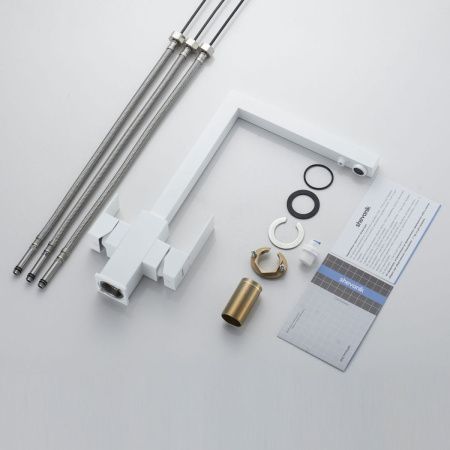 Смеситель для кухни Shevanik S148C на мойку белый