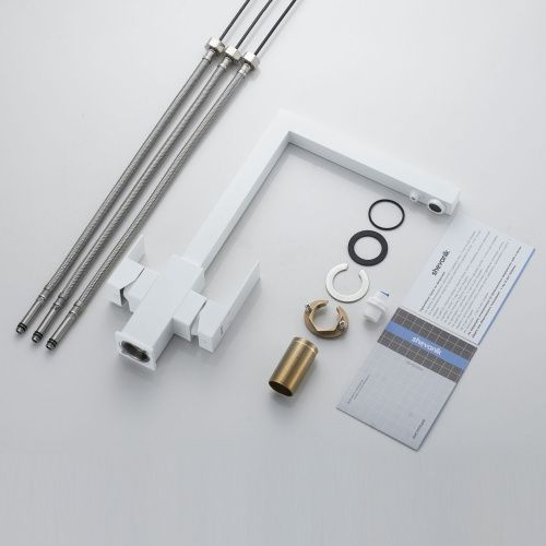 Смеситель для кухни Shevanik S148C на мойку белый - фото 4