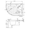 Душевая кабина AvaCan EM EM5912RN 120х90 асимметричная без крыши ориентация правая