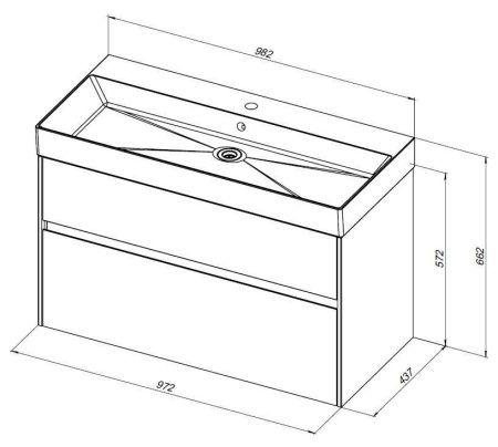Тумба с раковиной Aquanet Бруклин 00212599 100х40 подвесная цвет белый
