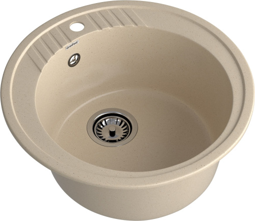 Кухонная мойка Granfest Rondo R-520 кашемир 52х52 цвет бежевый - фото 2