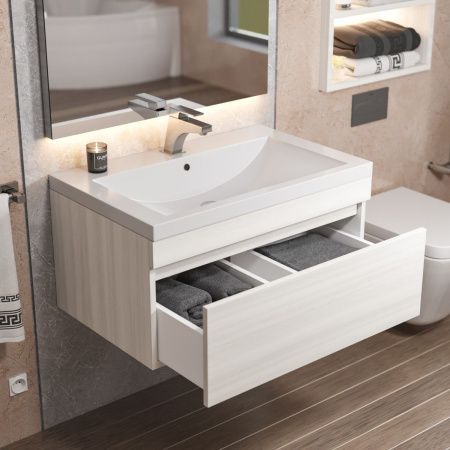 Тумба под раковину Uperwood Eva 3930213464 70х50 подвесная цвет бежевый