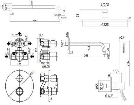 Душевая система Paffoni Light KITLIQ019CR046 встраиваемая в стену цвет хром с термостатом