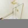 Душевая шторка на ванну Maybah Glass MGV-92-3у 60х140 стекло тонированное профиль золото ориентация универсальная