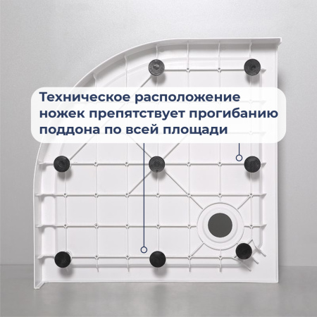 Душевой поддон из стеклопластика RGW SMC-стеклопластик 57350488-01 80х80 белый с ножками