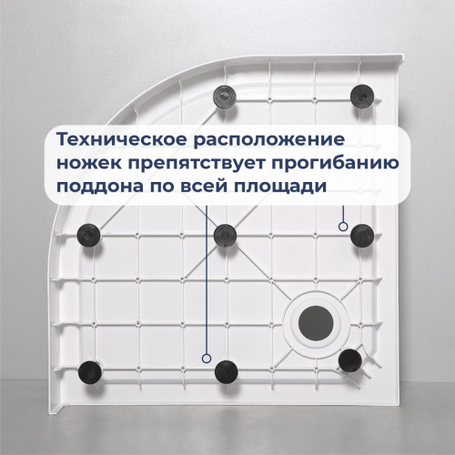 Душевой поддон из стеклопластика RGW SMC-стеклопластик 57350488-01 80х80 белый с ножками - фото 5