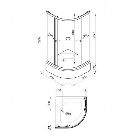Душевой уголок Тритон Стандарт Щ0000061809 90х90 стекло с рисунком профиль белый с поддоном