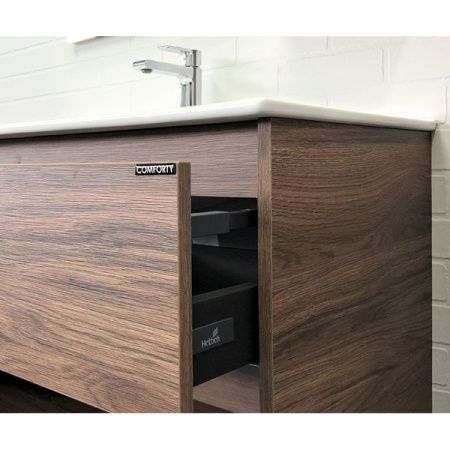 Тумба с раковиной Comforty Бордо 00-00006671CF 90х50 подвесная цвет коричневый