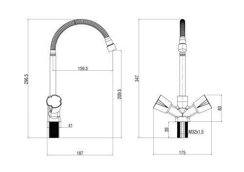 Смеситель для кухни Voda CALM519flex на мойку хром - фото 3