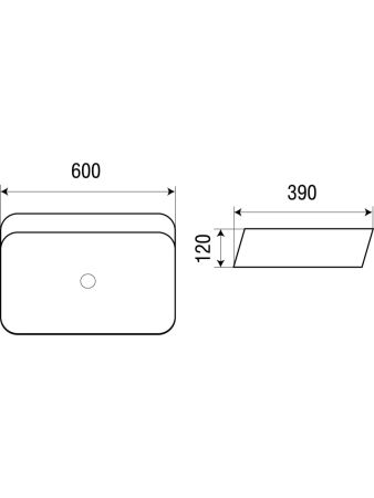 Раковина из сантехнического фаянса WeltWasser WW SK 10000003832 60х40 подвесная цвет белый без отверстий под смеситель