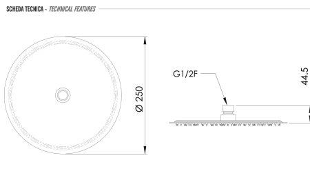 Верхний душ Remer 357UFM25NOX черный матовый