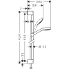 Душевой гарнитур Hansgrohe Croma Select 26591400 настенный хром/белый