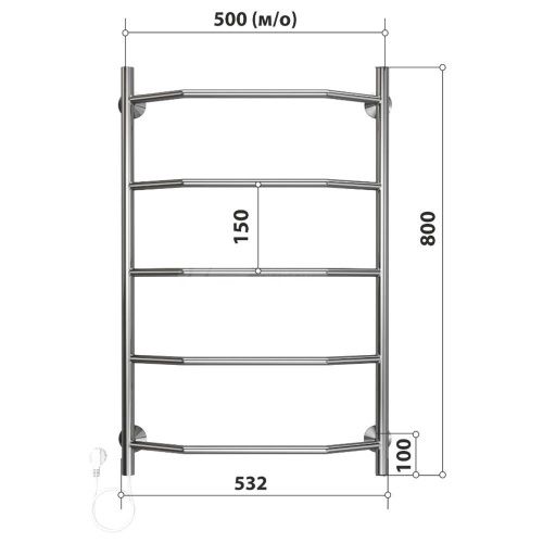 Полотенцесушитель Stelmix 4670078543233 53х80 электрический хром - фото 3