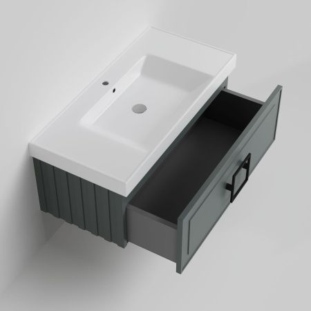 Тумба с раковиной La Fenice CUBO NFNC-01-CUB-G-100-3-100 100х50 подвесная цвет серый